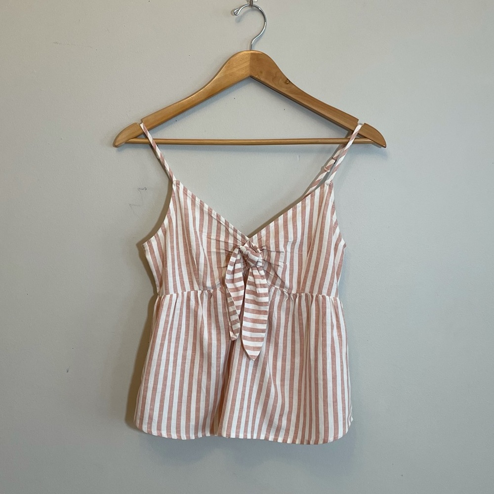 O’Neill Kelby Top - Pink & White Stripes with Bow